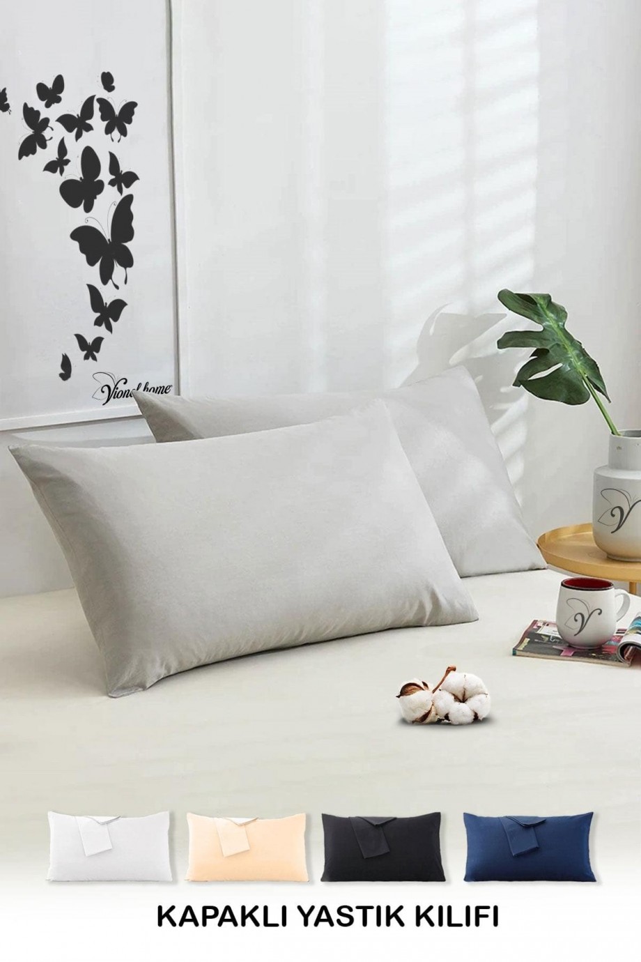 Pamuk Düz Renk Yastık Kılıfı 2'Li