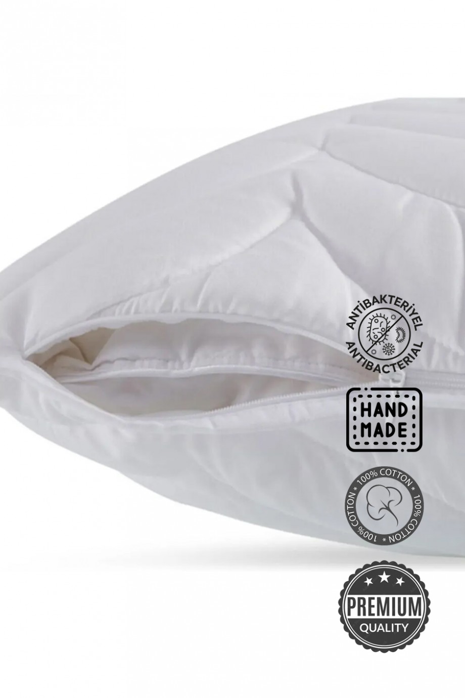 Pamuk Kapitone Sıvı Geçirmez Yastık Alezi 2'Li Pamuk Kapitone Sıvı Geçirmez Yastık Alezi 2'Li