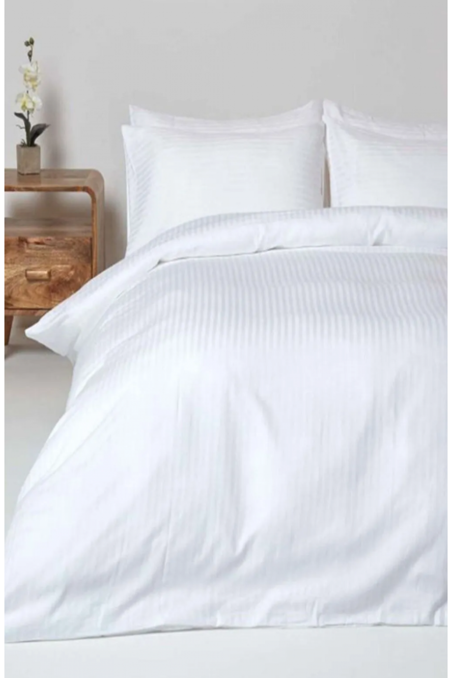 Otel Pamuk Saten Çift Kişilik Nevresim Takımı - Beyaz Otel Pamuk Saten Çift Kişilik Nevresim Takımı - Beyaz