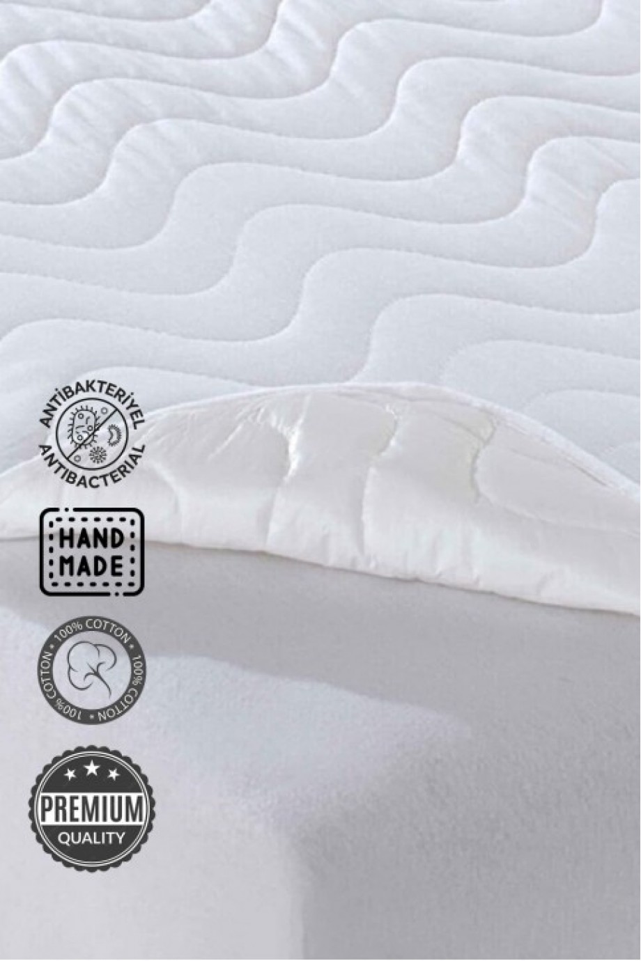 Pamuk Kapitone Sıvı Geçirmez Lastikli Yatak Alezi